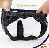 Leather latex male female masturbation underwear panties