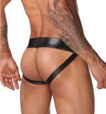 Leather thong sex  backless underwear
