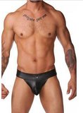 Leather thong sex  backless underwear