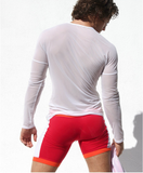 Long Sleeve Shirt Brand Sheer Mesh Sexy Men Shirts