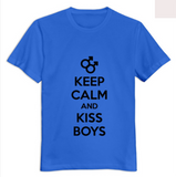 O Neck keep calm and kiss gay boys Men tshirt