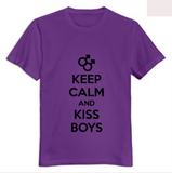 O Neck keep calm and kiss gay boys Men tshirt