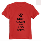 O Neck keep calm and kiss gay boys Men tshirt