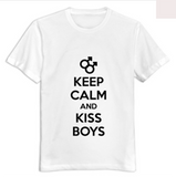 O Neck keep calm and kiss gay boys Men tshirt