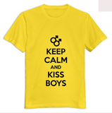 O Neck keep calm and kiss gay boys Men tshirt