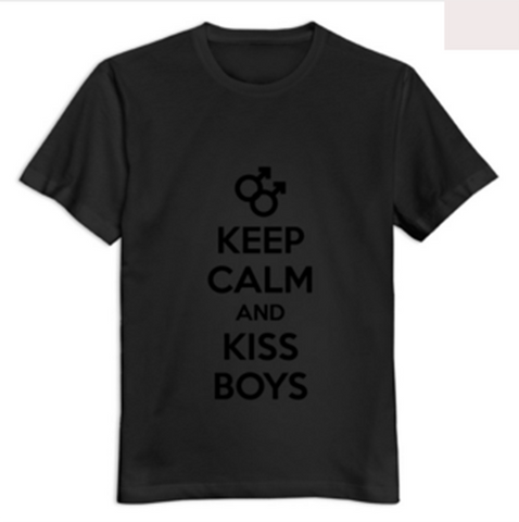 O Neck keep calm and kiss gay boys Men tshirt