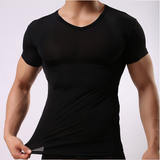 Ultra-thin Men Sexy Skinny Transparent T Shirts