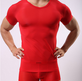 Ultra-thin Men Sexy Skinny Transparent T Shirts