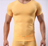 Ultra-thin Men Sexy Skinny Transparent T Shirts