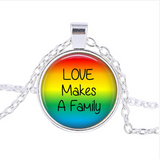 Gay lesbian pride with rainbow love necklace