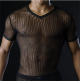 V Neck Sexy Men Sport GYM Casual Clothes  T-shirt