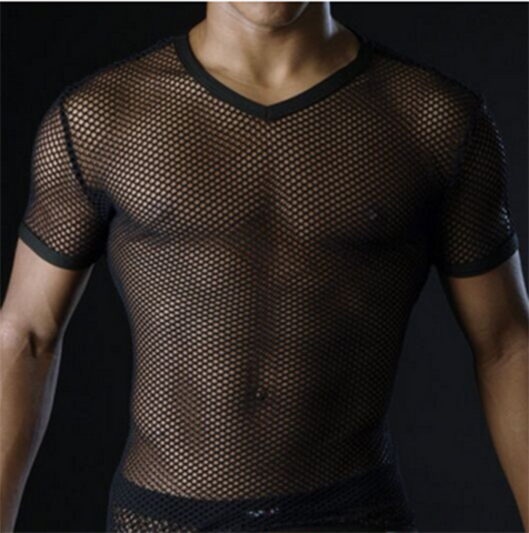 V Neck Sexy Men Sport GYM Casual Clothes  T-shirt