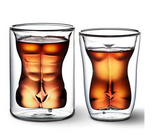 120-200ml Double Glass Crystal Men Woman Body Shape Couple Cups Mug