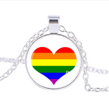 Gay lesbian pride with rainbow love necklace