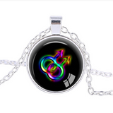 Gay lesbian pride with rainbow love necklace