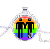 Gay lesbian pride with rainbow love necklace