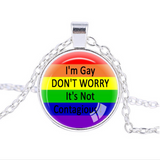 Gay lesbian pride with rainbow love necklace