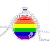 Gay lesbian pride with rainbow love necklace