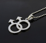 Titanium steel long men necklace gay pride