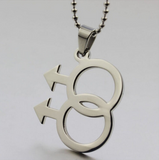 Titanium steel long men necklace gay pride
