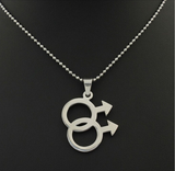 Titanium steel long men necklace gay pride