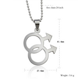 Titanium steel long men necklace gay pride