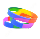 1 piece Rainbow Gay Pride Plain Silicone Bracelet Wristband