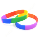 1 piece Rainbow Gay Pride Plain Silicone Bracelet Wristband