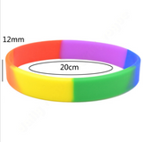 1 piece Rainbow Gay Pride Plain Silicone Bracelet Wristband
