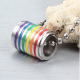Fashion stainless steel rainbow loop necklace pendant for men and women gay pride