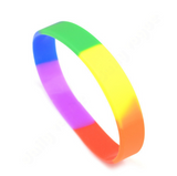 1 piece Rainbow Gay Pride Plain Silicone Bracelet Wristband