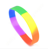 1 piece Rainbow Gay Pride Plain Silicone Bracelet Wristband
