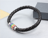 10pcs/lots Wholesale leather bracelets bangles stainless steel magnet clasp