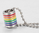 Fashion stainless steel rainbow loop necklace pendant for men and women gay pride