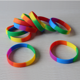 50 pcs/lot rainbow bangles silicone bracelet