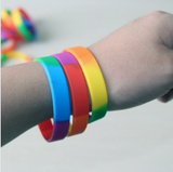 50 pcs/lot rainbow bangles silicone bracelet