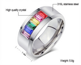 Fashion rainbow wedding rings for men and women