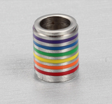 Fashion stainless steel rainbow loop necklace pendant for men and women gay pride